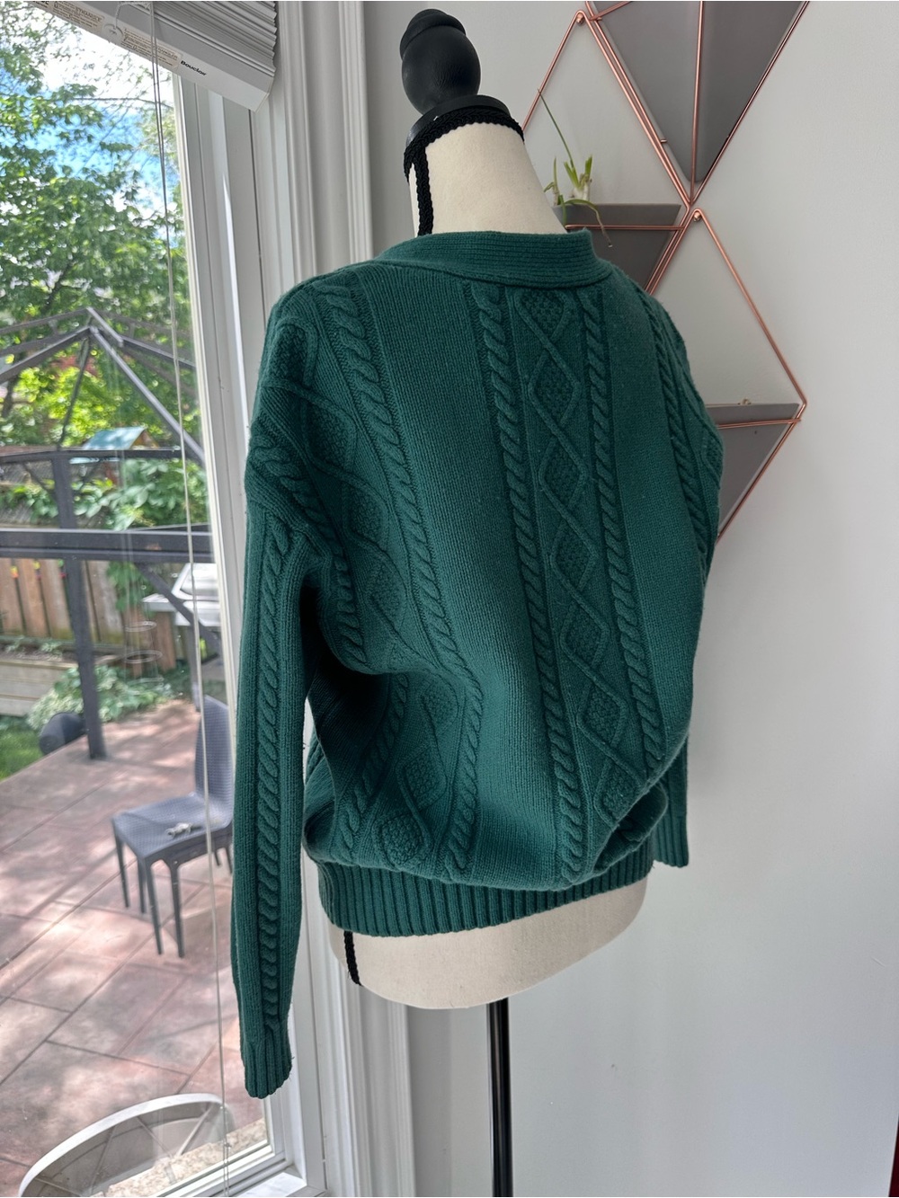 Sunday Best Dark Green Cable Knit Button Cardigan - Picture 6 of 12